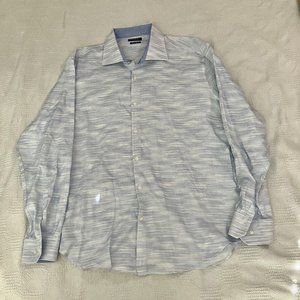 Tailorbyrd Non Iron Trim Fit Shirt Blue Gingham Mens Size 18 Neck, 36-37 Sleeve